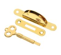 Veemoon Cerradura Decorativa para Caja de Madera Llave Juego de 1 Cerradura Vintage de Metal Brillo Dorado Cierre para Armario y Joyero Pestillo Silencioso para Muebles y Cajones