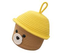 Veemoon Cesta De Almacenamiento De Oso Mini Cesta Tejida Canasta De Juguetes Cesta Organizadora De Juguetes Canasta De Bocadillos Rota Cuerda De Algodón Oficina Cesta Cosmética Pequeña