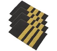 Veemoon Charreteras de Piloto Doradas 3 Barras, Parches Bordados para Uniforme de Aviación, 2 Pares, Accesorio Cosplay para Disfraz de Piloto Hombre, Ideales para Fiestas y Presentaciones