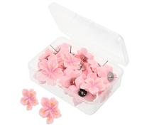 Veemoon Chinchetas Decorativas de Flores 3D en Resina Rosa Juego de 30 Unidades 10 Grandes y 20 Pequeñas para Tableros de Corcho Oficina y Decoración de Paredes