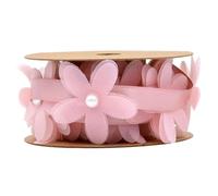 Veemoon Cinta de Encaje Floral Rosa 2 para Bodas y Manualidades de Poliéster Reutilizable Adecuado para y Prendas