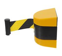 Veemoon Cinturón Retráctil de Control de Multitudes Montado en Pared, Barrera Extensible de Seguridad Negra y Amarilla de 5 M, Barrera de Cuerda para Delimitación Industrial y Control