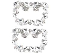 Veemoon Clip Metálico Cuadrado para Zapatos de Mujer Cristal Tipo Diamante, Accesorio para Boda, Banquete y Fiesta, Decoración Brillante para Sandalias, Botas y Zapatos Planos