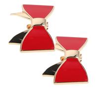 Veemoon Clip para Zapatos de Mujer Lazo Rojo Desmontable, 2 Piezas, Accesorios Decorativos para Tacones Altos en Bodas y Fiestas, Adornos Elegantes y Versátiles para Calzado Femenino