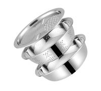 Veemoon Colador de Arroz y Verduras de Acero Inoxidable 26 CM Cuenca Cortador Multifunción Cesta para Lavar Verduras y Drenar Agua Set de 3 Piezas para Cocina y Almacenamiento