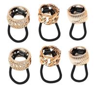 Veemoon Coleteros Elásticos Hebilla Para Coleta Rosa Dorado 6 Piezas Tamaño Estándar Sujeción Fuerte Para Mujeres y Niñas Uso Diario Deportivo Viaje