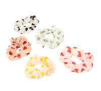 Veemoon Coleteros Elásticos Pelo Diseño de Corazón en Colores Mixtos 5 Piezas Cintas Cabello Suaves y Cómodas Ideales para Niñas y Peinados Diarios