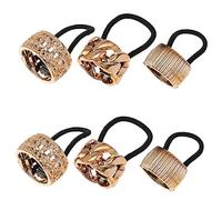 Veemoon Coleteros Pelo Elásticos De 6 Piezas, Tamaño Medio, Hebilla De Sujeción, Para Mujer Dinámica, Ideales Para Deporte, Yoga, Senderismo y Viajes, En Color Rosa Dorado Electroplateado