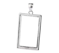 Veemoon colgante cuadrado soporte vacío oro libra esterlina para hacer joyas espacios en marco colgante de bisel abierto biseles de joyería de resina plata Silver