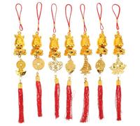 Veemoon Colgantes Chinos de Buena Suerte 7 Piezas para Año 2026 Adornos Feng Shui Colgante de Moneda China Caballo y Bonsái Decoración Festiva para Hogar y Oficina