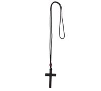 Veemoon Collar de cruz de madera, colgante de coche con colgante de cadena de madera natural, collar de cruz de madera para hombres, mujeres, niños y niñas, crucifijo cristiano católico de Jesús para