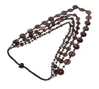 Veemoon Collar de Madera Vintage para Mujer Diseño Retro con Cuentas de Artesanal Múltiples Estilo Bohemio y Llamativo