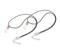 Veemoon Collar Religioso de Semillas de Mostaza 2 Unidades Frasco de Vidrio y Cuerda Sintética Negra, Joyería Espiritual para Mujer, Accesorio de Fe y Obsequio Auténtico