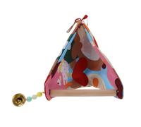 Veemoon Columpio para Loros Pequeño 15X24 CM de Algodón con Campanillas Doble Capa y Diseño Triangular para Aves como Periquitos y Agapornis Juguete para Pájaros Adecuado para Su