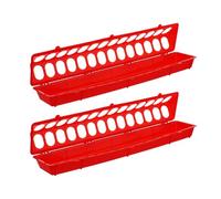 Veemoon Comedero Anticaída para 2 Piezas, Plástico Resistente, Color Rojo 500x125x80 Mm, Tazones Ranura para Alimentación, Suministros para Aves, Adecuado para Alimentación y Pájaros