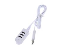 Veemoon Concentrador USB Multifuncional 3Puertos 3A Línea de Extensión para Ordenadores Cargador Compacto para Escritorio y Color Negro