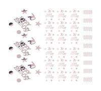 Veemoon Confeti para Mesas de Fiesta 70 Confetis 45g Mezcla de Estrellas y Círculos en PVC Brillante para Decoración de Cumpleaños Rosa Dorado