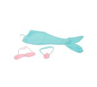 Veemoon Conjunto de Accesorios de Fotografía de Sirena para Recién Nacido Diadema y Sujetador de Aleta para Sesión de Fotos de Niña Pequeña y Recuerdos Familiares Mano