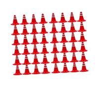 Veemoon Conos de Tráfico de Simulación en Miniatura 60 Piezas, Juguetes de Conos de Carretera de Plástico Duradero para Señalización y Bloqueo, Accesorios para Escenas de Estacionamiento