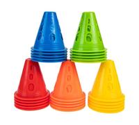 Veemoon Conos para Patinaje 25 Piezas Colores Variados (Amarillo, Rojo, Azul, Verde, Naranja) Resistentes al Viento, Marcadores de Entrenamiento para Deportes de Rodillos, Obstáculos