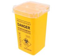 Veemoon Contenedor de basura transparente para agujas, caja de eliminación robusta para residuos afilados adecuado para clínica en casa y fuera de material PP para una eliminación segura de agujas