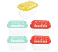 Veemoon Contenedor de Transferencia de Peces de Acuario 5 Piezas, Mini Pecera Portátil de Plástico Resistente, Tamaño 5.3x3.4x2.8 Pulgadas, Acuario Transparente para Color