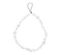 Veemoon Cordón para Teléfono Estilo Bohemio Cuentas de Perlas Facetadas de 8 Mm, Cadena Antipérdida para Móvil, Accesorios Decorativos para Cámara y Smartphone, Color Cristal Transparente