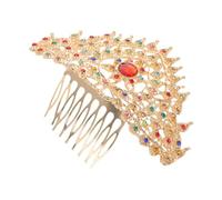 Veemoon Corona Princesa Tradicional Tailandesa con Peine Metálico para Cumpleaños y Bodas Accesorio Dorado para Cabello Étnico Femenino Fiestas y Eventos Culturales