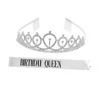 Veemoon Coronas Doradas y Cinturones Elásticos para Cumpleaños Accesorios Cómodos para Fiestas y Fotos de Princesas Niñas