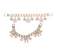 Veemoon Correa Extensora de Cadena de Aleación Dije Floral para Bolso Set de 2 Piezas Accesorio Decorativo para Bolsos Bandoleras y Carteras Adecuado para Uso Diario y Ocasiones