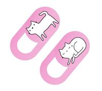 Veemoon Cubierta de Cámara Web Ultrafina 2 Piezas Color Rosa Diseño de Gato Deslizante para Portátiles Tablets y Computadoras Accesorio de Privacidad para Cámara Electrónica