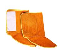 Veemoon Cubierta Protectora para Pies de Soldadura de Piel Bovina 40 CM Cierre Ajustable Resistente al Calor y Duradera para Trabajos de Soldador