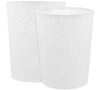 Veemoon Cubo de Basura Doméstico Multifuncional 8L Plástico PP sin Tapa Pack de 2 Unidades Color Blanco Adecuado para Cocina Oficina y Dormitorio Cubo para Residuos y Papelera