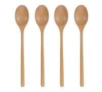 Veemoon Cucharas de Madera para Mezclar Mango Largo Juego de 4 Piezas 235 CM Color Madera Natural Cucharillas para Café Miel y Postres Utensilios para Cocina Japonesa