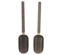 Veemoon Cucharas Medidoras de Té Suelto 2 Piezas de Aleación Diseño de Nubes en Cobre Rojo y Bronce Azul para Ceremonia Kung Fu Accesorio Preciso para Preparar Té Artesanal