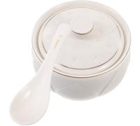 Veemoon Cuenco de Cerámica para Guisar con Tapa 330 Ml, Tazón de Sopa y Postre Multifuncional, Vajilla de Cocina Resistente y Fácil de Limpiar para Hogar, Restaurante y Camping