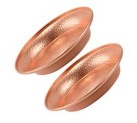 Veemoon Cuenco de Ofrenda Budista Tibetano de Cobre Puro Pequeño, Juego de 2 Piezas, Plato Ritual para Agua y Adoración, Decoración para Hogar, Templo y Meditación