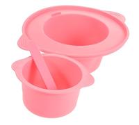 Veemoon Cuenco De Silicona Para 1 Unidad Grande 400 Ml Resistente Al Calor Color Rosa Aplicación De Cera Facial Depilatoria Para Uso Doméstico y Profesional Con Aplicador Rosa