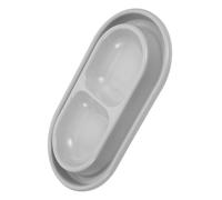 Veemoon Cuenco Doble Antihormigas para Gatos y Perros Comedero Gris para Alimento y Agua Diseño Compacto para Mascotas Pequeñas Medianas y Grandes