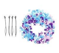 Veemoon Cuentas Acrílicas para Trenzas Infantiles 4 Paquetes (azul y Morado) Accesorios para Peinar el Cabello Cuentas para Rastas y Decoración DIY para Niñas