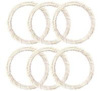 Veemoon de Aros de Ratán Beige Accesorios para Guirnaldas y Adornos 6 Piezas para Decoración DIY, Círculo Natural Clásico Adecuado para Hogar y Fiesta