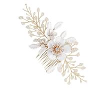 Veemoon de Boda con Flores de Cristal Accesorio Nupcial Resistente para Mujer Peine Lateral Decorativo para Vestido de Novia Especiales