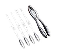 Veemoon de Herramientas para Mariscos Portátiles y Antideslizantes Conjunto de 5 Piezas en Acero Inoxidable y Aleación de Zinc para Cocina