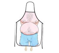 Veemoon Delantal de Cocina Divertido para Hombre Diseño Wacky Belly Man, Tejido Twill Resistente, Lavable a Máquina, Adecuado para Cocinar y Barbacoas al Aire Libre