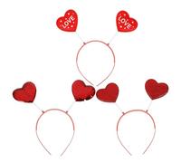 Veemoon Diadema Cabello Diseño de Corazón Rojo 3 Piezas Lentejuelas Accesorio Femenino para Fiesta y San Valentín Talla Única Adecuado para Adultos y Decoración de Cabeza