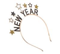 Veemoon Diadema de Año Chino 2026 Negra y Dorada Letras Cristalizadas Feliz Año, Accesorio para Fiesta y Fotomatón, Tocado Festivo para Celebración de Nochevieja y Eventos