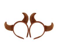 Veemoon Diadema de Cuerno Estilo Demoníaco Aro de Pelo Gótico Cuernos de Vaca Accesorio Cabello para Fiestas de Disfraces Halloween Cosplay Disfraces Color Marrón Profundo