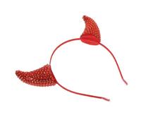 Veemoon Diadema de Cuernos de Vaca para Halloween Accesorio de Disfraz Demoníaco Decoración Cabello Gemas de Imitación para Fiestas de Disfraz y Cosplay de Monstruos