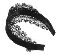 Veemoon Diadema de Encaje Ancha para Mujer Bordado Floral Banda Elástica de Encaje para Cubrir el Cabello Accesorio de Moda para Fiestas y Reuniones