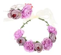 Veemoon Diadema de Flores para Niñas, de Flores Púrpura de Tela, Ligera y No Engancha el Cabello, para Boda y Ocasiones Formales, para Novia y Dama de Honor